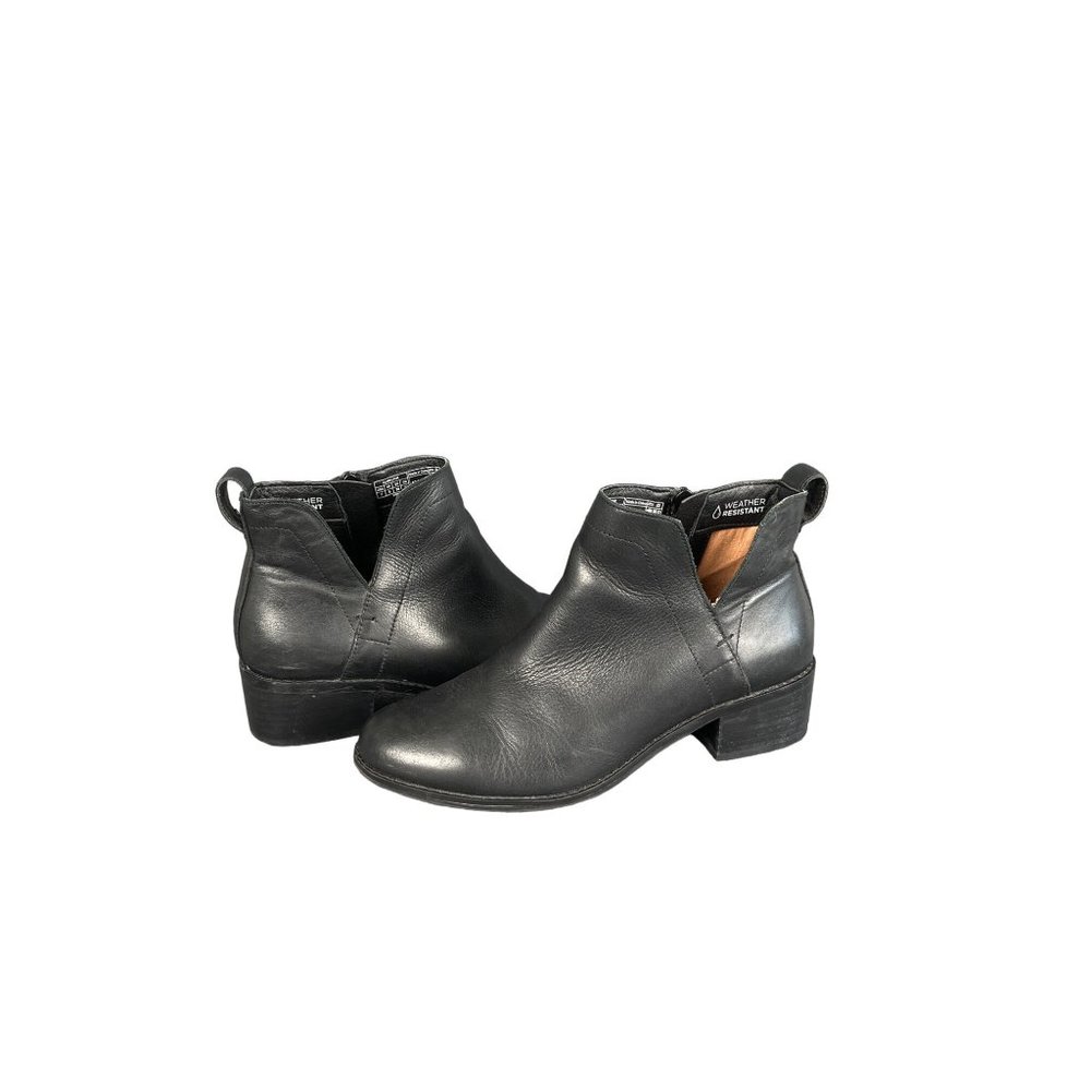 Vionic Black Leather Ankle Booties